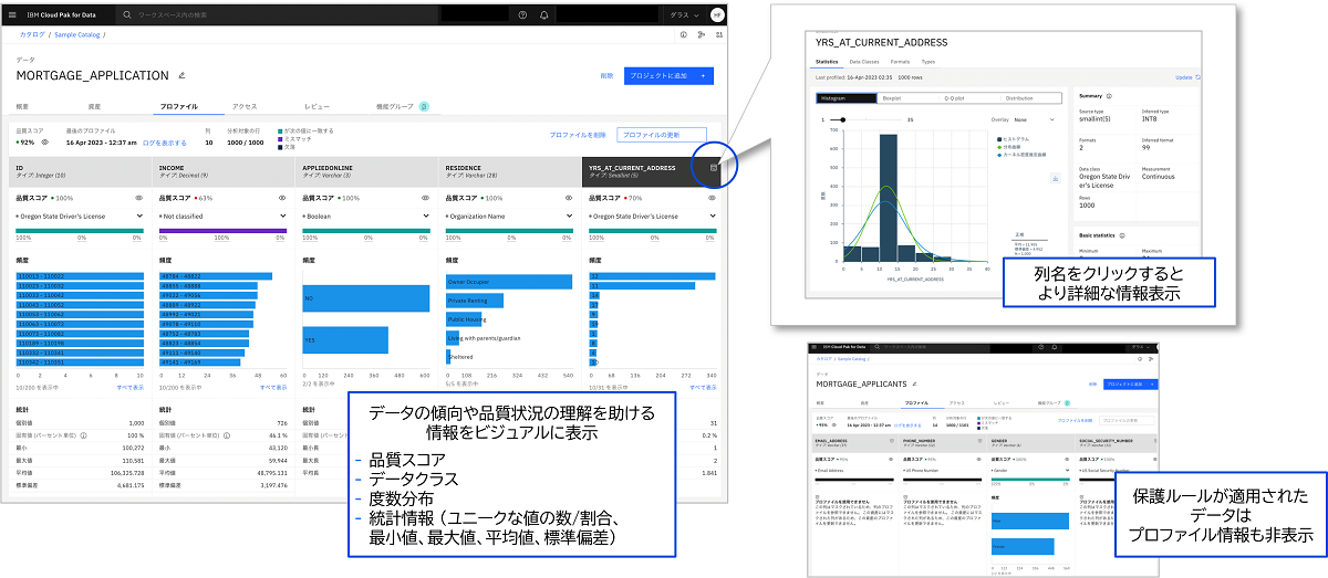 分析目的にあうデータかをクイックに理解 － プロファイル